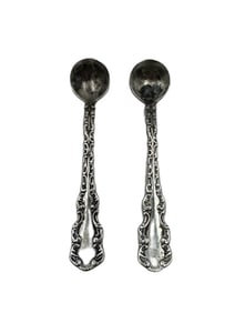 Middleton/Ravenel Estate Set of 2 Whiting Sterling Silver Salt Spoons in Louis XV Pattern
