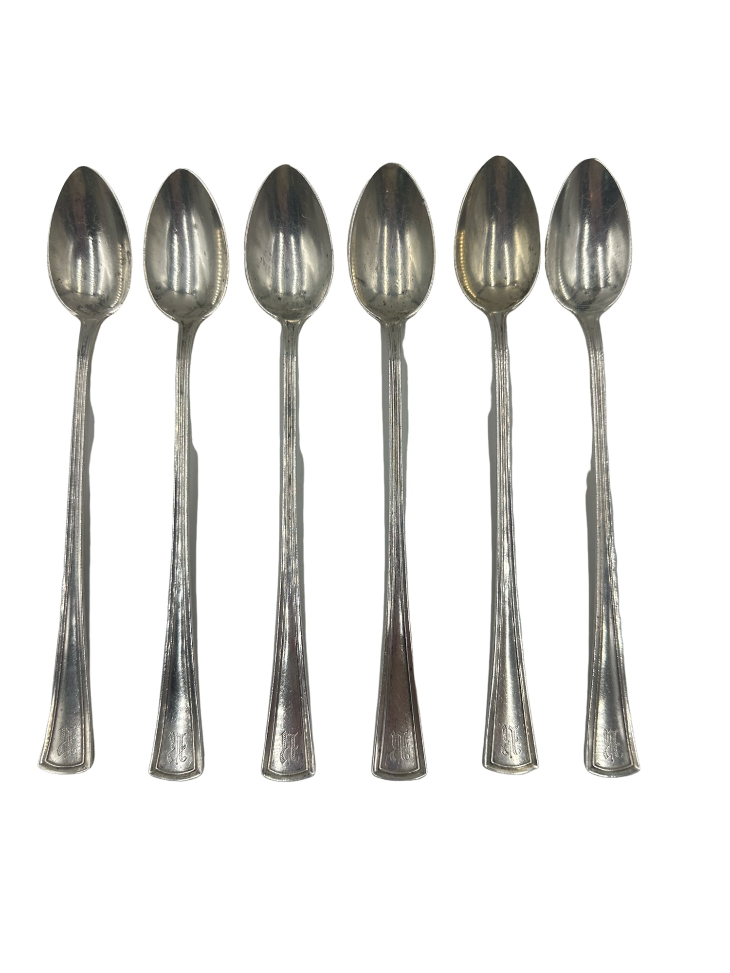 Ravenel  Middleton Family Charleston Estate set of 6 Sterling iced tea spoons by Dominick & Haff (1 of 6)