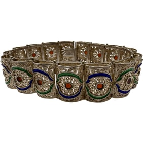 Sterling Silver Enameled Bracelet