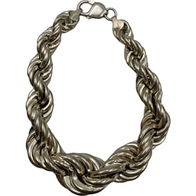 Sterling Silver Twisted Rope Bracelet Made In Italy