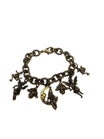 Italian Silver Cherub Peruzzi Cini Style Bracelet with a 800 sterling charm