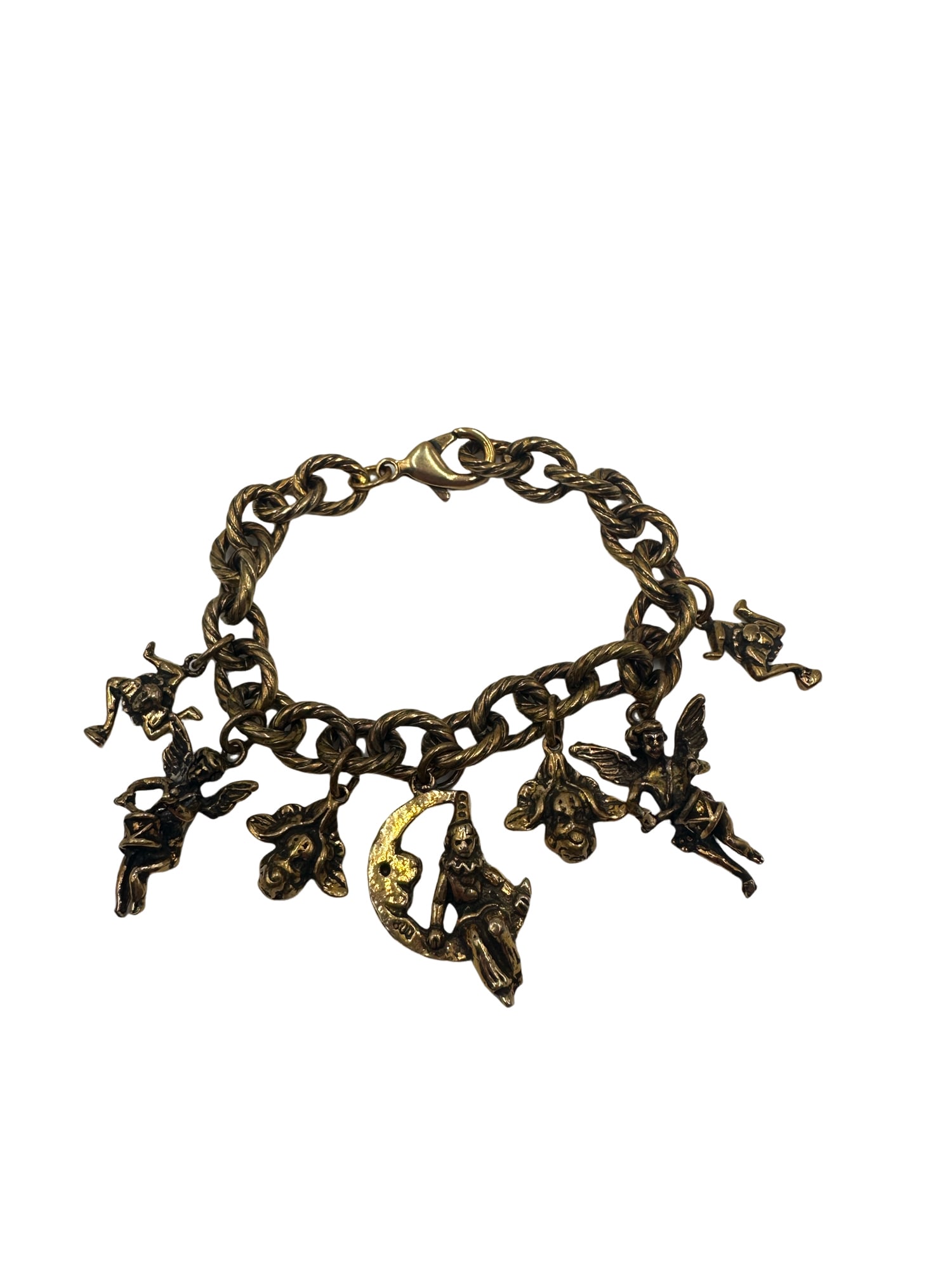 Italian Silver Cherub Peruzzi Cini Style Bracelet with a 800 sterling charm (1 of 7)