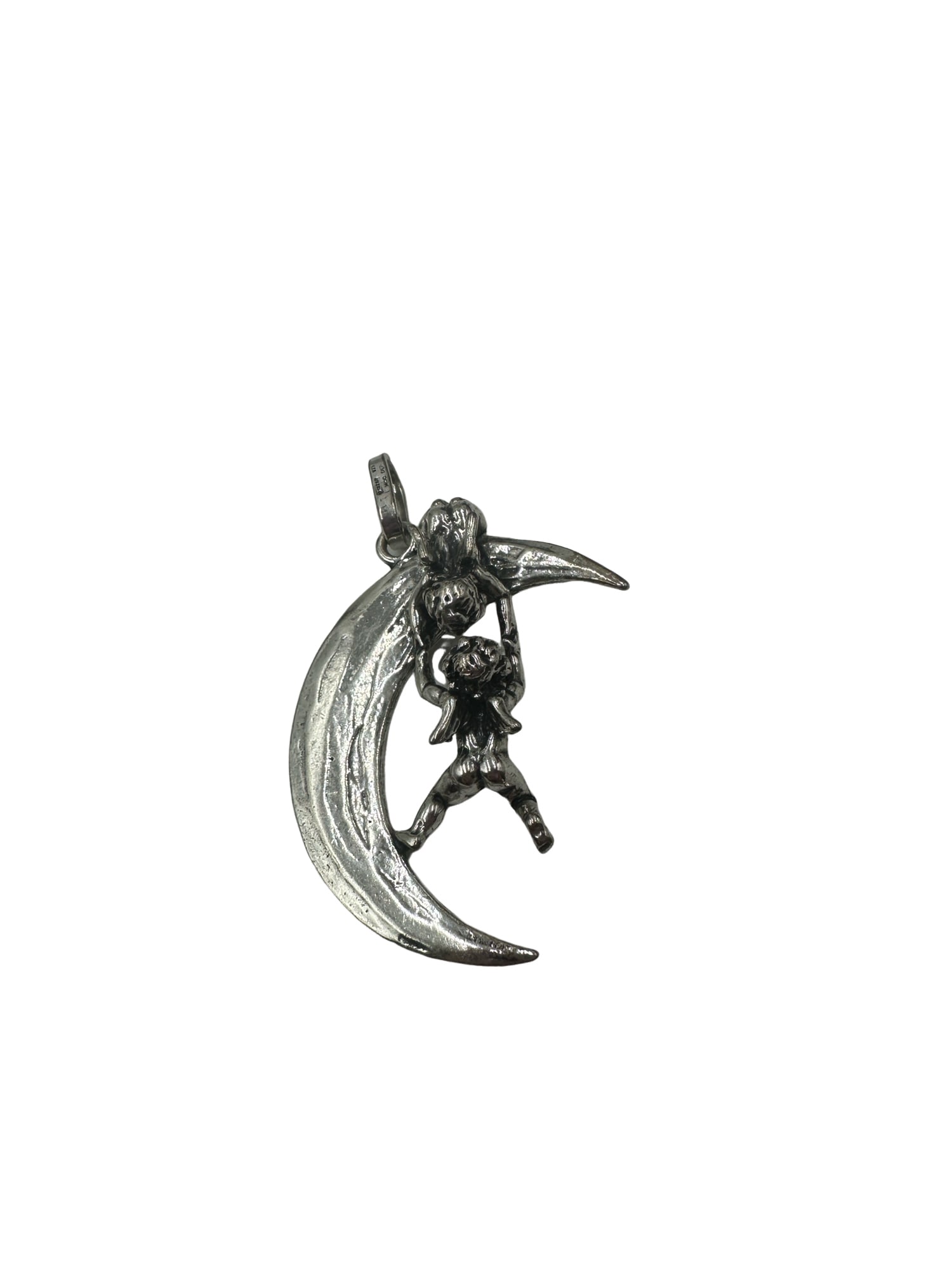 Sterling silver Giovanni Raspini Moon Angels Charm/Pendant
