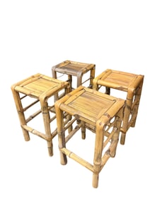 set of 4 Aesthetic Bamboo Stools/Stands