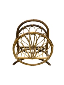 Mid Century Bent Bamboo Magazine Rack