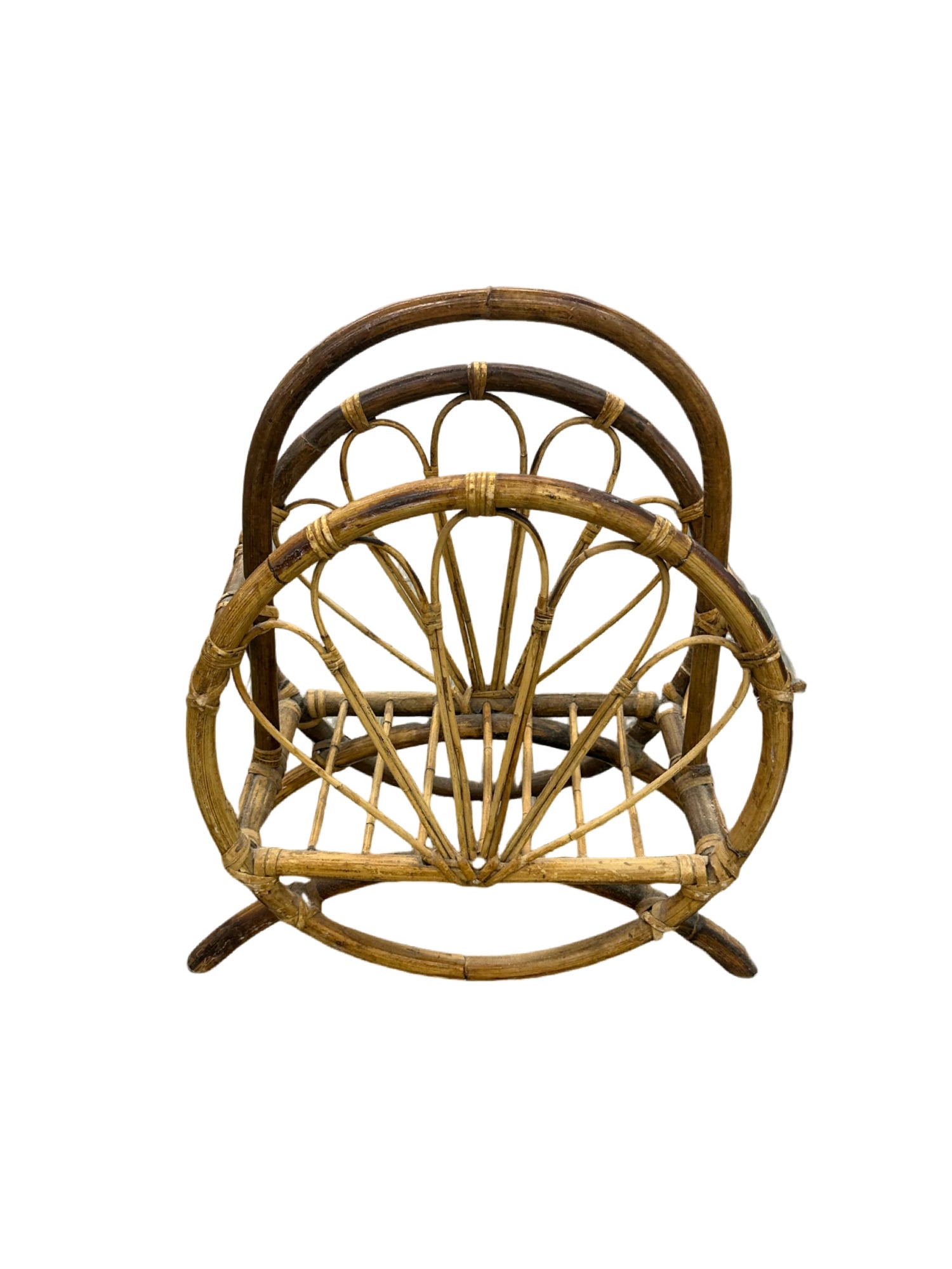 Mid Century Bent Bamboo Magazine Rack (1 of 3)