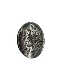 Victorian Antique Silver Sweetheart Brooch Pin with swallow / bird design