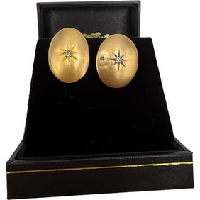 12K Gold Filled Vintage Starburst Screw Back Earrings
