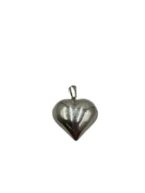 Large 925 Sterling Silver Vintage Hollow Heart Pendant