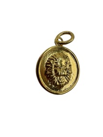 18k Yellow Gold Over Bronze Lion Pendant