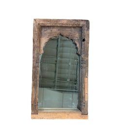 Antique Hand Carved Wooden Archway Mirror