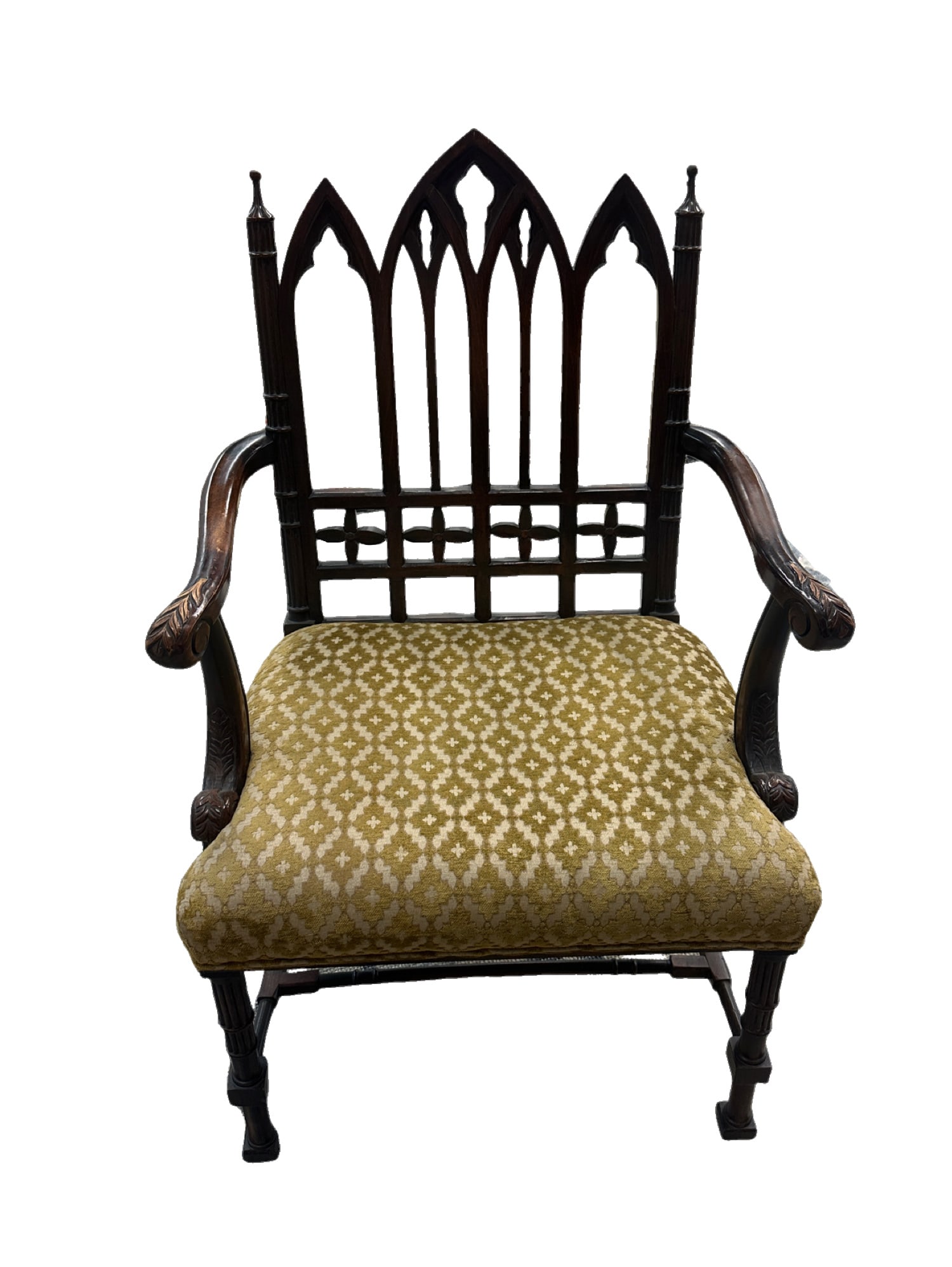 Antique Gothic Revival Carved Armchair (1 of 6)