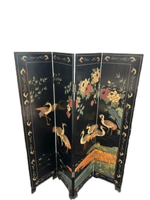 Hong Kong 4 Panel Lacquered Floor Screen