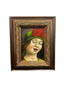 Framed and Signed Oil Painting of a Woman by Cynthia Tollefsrud