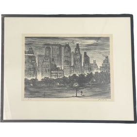 South Carolina Artist Edmund Yaghjian Original New York City Etching 2/10