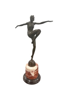 Bronze Art Deco style "Dancer" signed J. Phillip