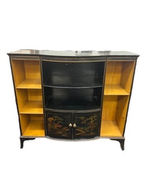 Chinoiserie Decorated Black Lacquer Credenza