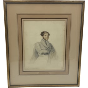 Daniel Maclise Watercolor Portrait of a Lord Circa 1835