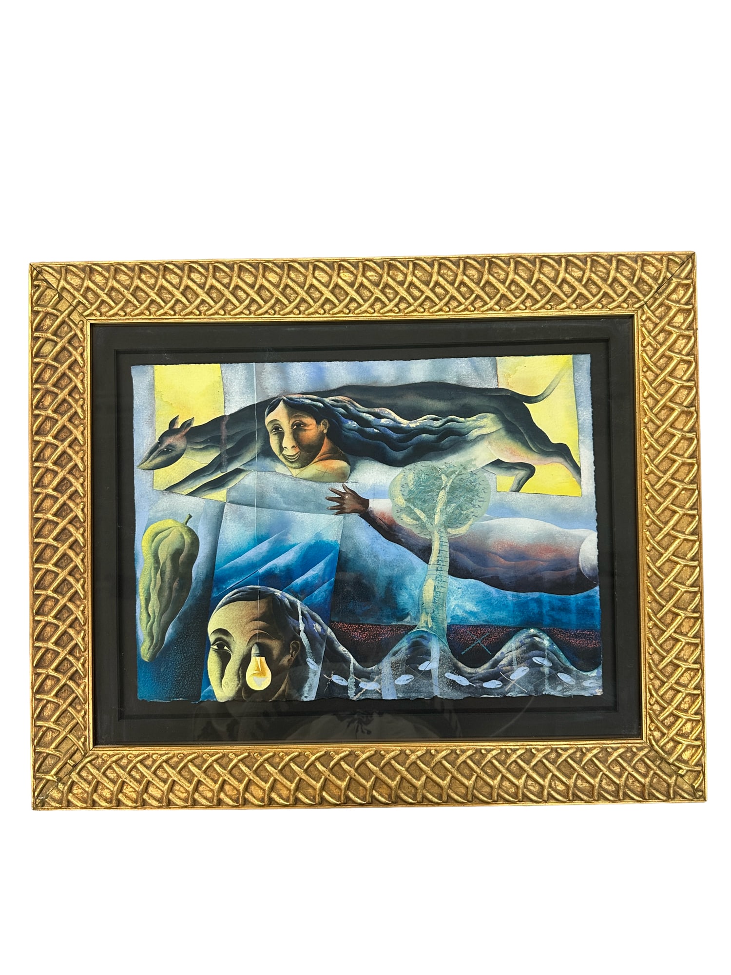 Artist from xaxaca Mexico watercolor: Artist from xaxaca Mexico watercolor with frame 18x2 sight 11x15 From the living estate of Betsy Havens **OUT OF HOUSE SHIPPING on this lot, we recommend Pak Mail 843-849-0310 info@charlestonshipping.