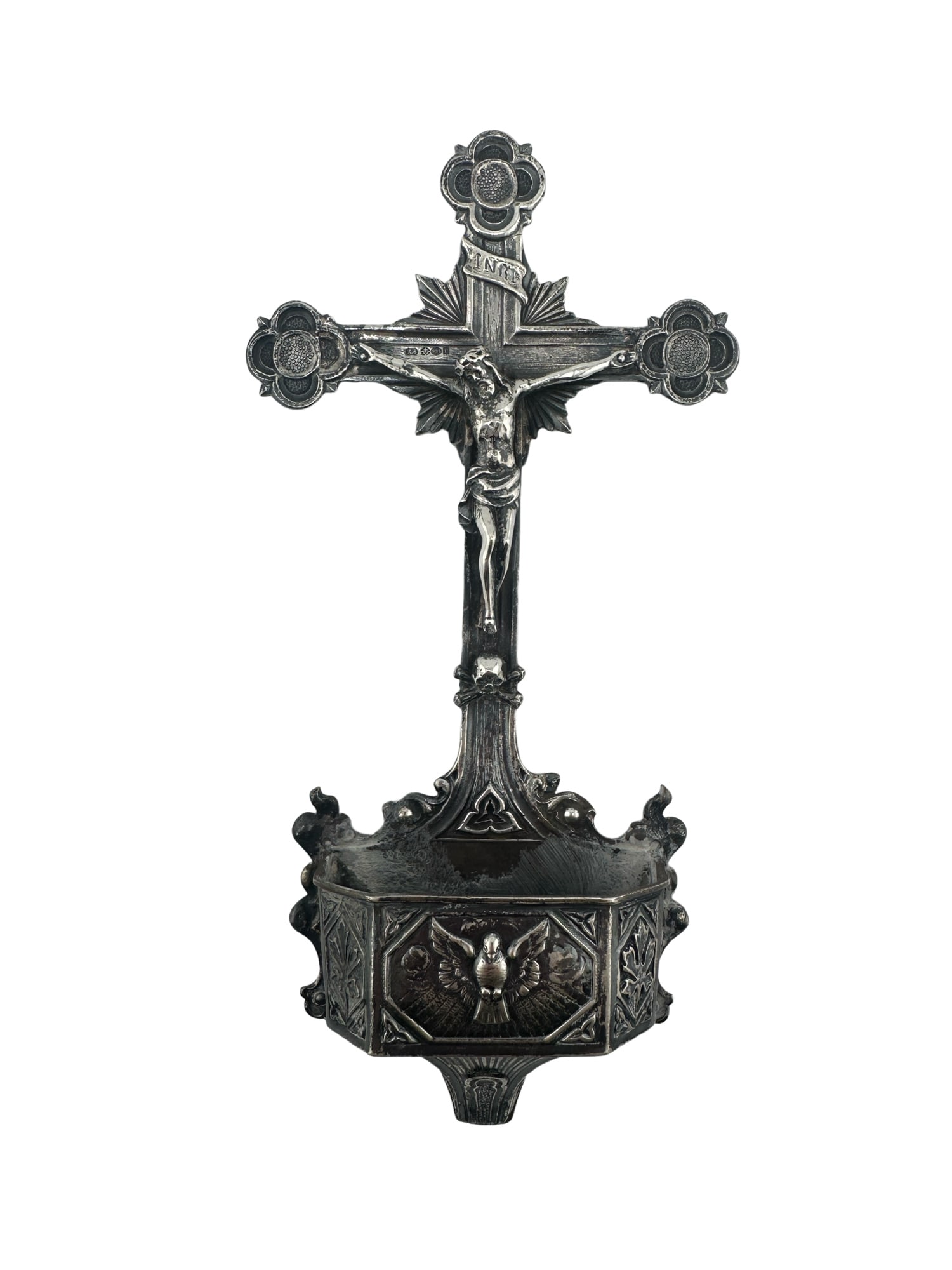 Sterling Silver Richard Burbridge for Harrods, Sheffield crucifix cross Holy Water Font (1 of 5)