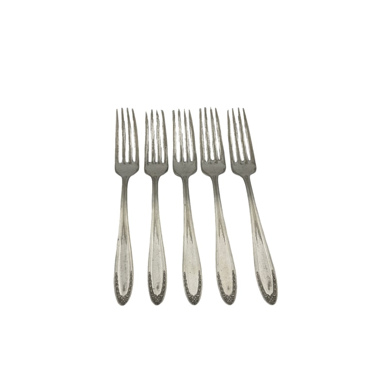 Middleton/Ravenel Estate - Oneida Community Par Plate Forks: From the Charleston Ravenel/Middleton Family Oneida Community Par Plate Forks. Set of 5 7" **IN HOUSE SHIPPING WITHIN UNITED STATES
