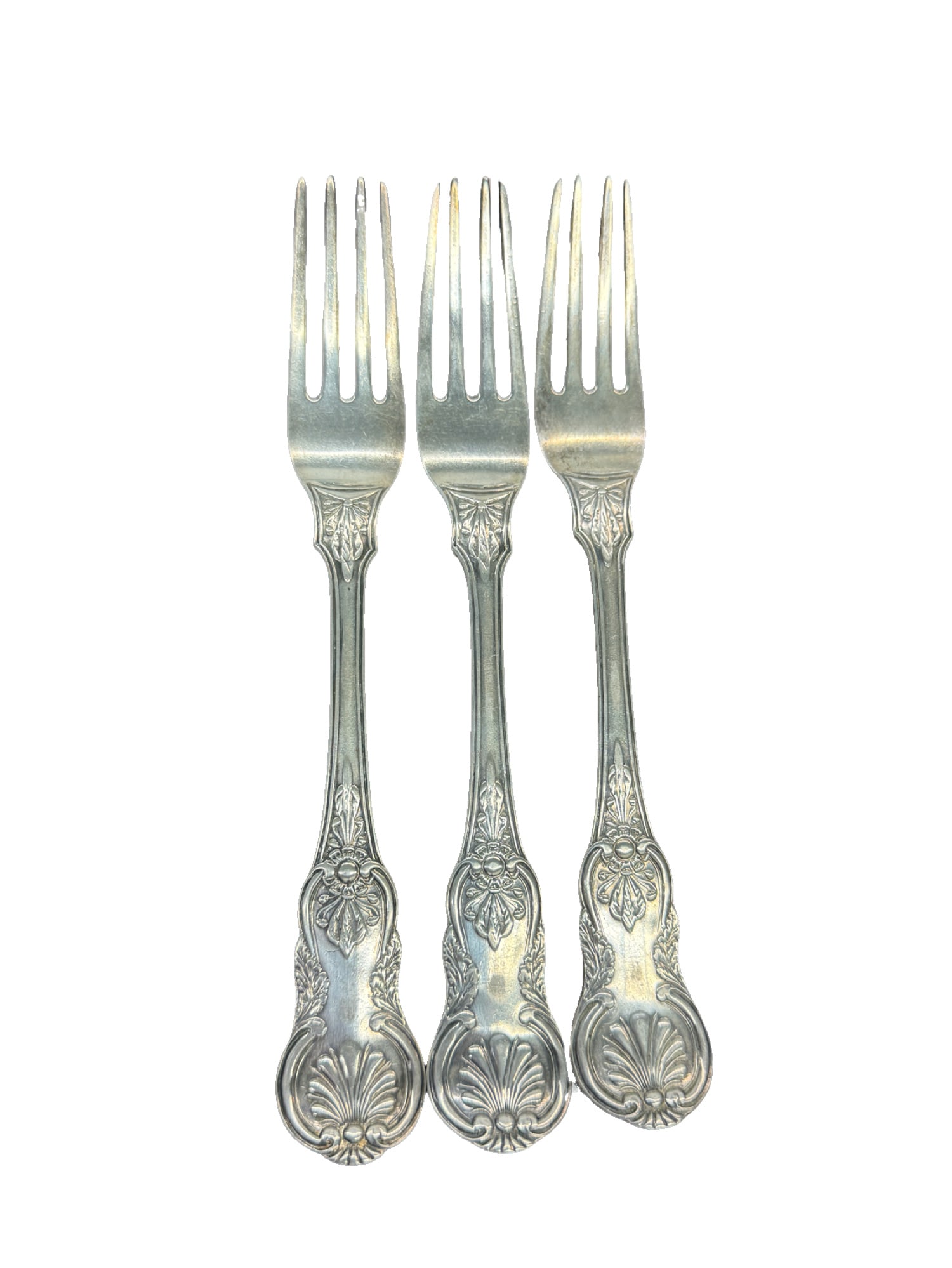 Middleton/Ravenel Estate - William F. Ladd Coin Silver Set of 3 Forks in the "Kings" Pattern (1 of 6)