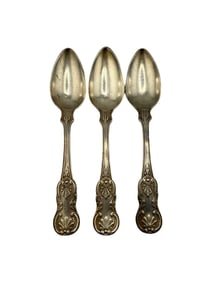 Middleton/Ravenel Estate - William F. Ladd Sterling Silver Set of 3 Spoons in the "Kings" Pattern