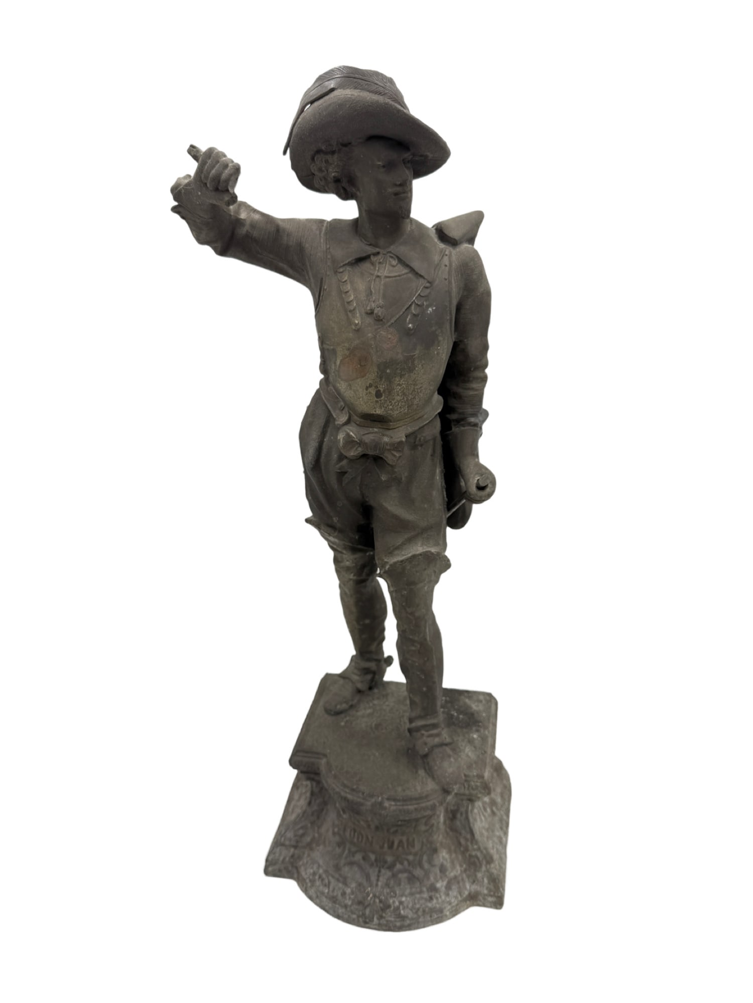 Don Juan Metal Statue: Don Juan Metal Statue 20"H x 6.5"W In house shipping within the US.