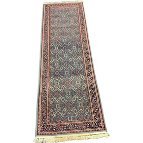 Vintage Geometric Oriental Rug Runner