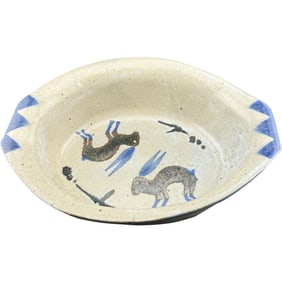 Mel Cornshucker Signed Native American Pottery Dish