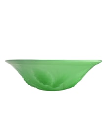 Art Deco Uranium ?? Jade Green Glass Bowl