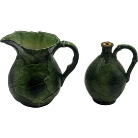 Vietri Foglia Pitcher and Oil Pourer