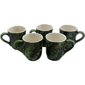 Vietri Foglia Set of Five Mugs