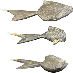 Set of Three Unique Metal Fish Hooks