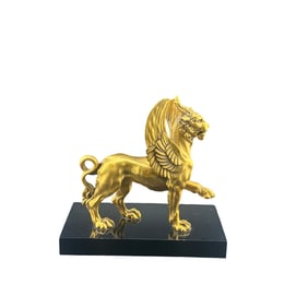 Metropolitan Museum Of Art 22k Gold Plated Griffin Sculpture
