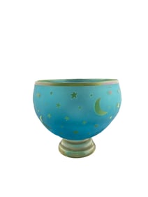 VINTAGE CORREIA ART GLASS "MOON AND STARS" LARGE BOWL 1995
