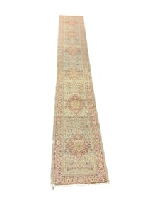 Beige and Red Persian Runner Rug