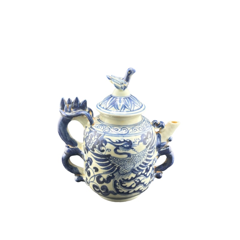 Antique Chinese Porcelain Miniature Teapot: Antique Chinese Porcelain Miniature Teapot 7"H x 6.25"L From The Living Estate of Betsy Havens **IN HOUSE SHIPPING WITHIN UNITED STATES