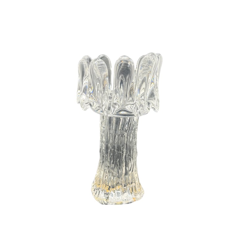 Kosta Boda Sunflower Ice Glass Candle Holder Scandinavian Art Glass: Kosta Boda Sunflower Ice Glass Candle Holder Scandinavian Art Glass From the Estate of Betsy Havens 7.25"H x 3.75"W **IN HOUSE SHIPPING WITHIN UNITED States
