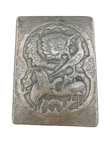 ANTIQUE BEAUTIFULLY ETCHED 800 SILVER CIGARETTE CASE,PERSIAN MARKING INSIDE