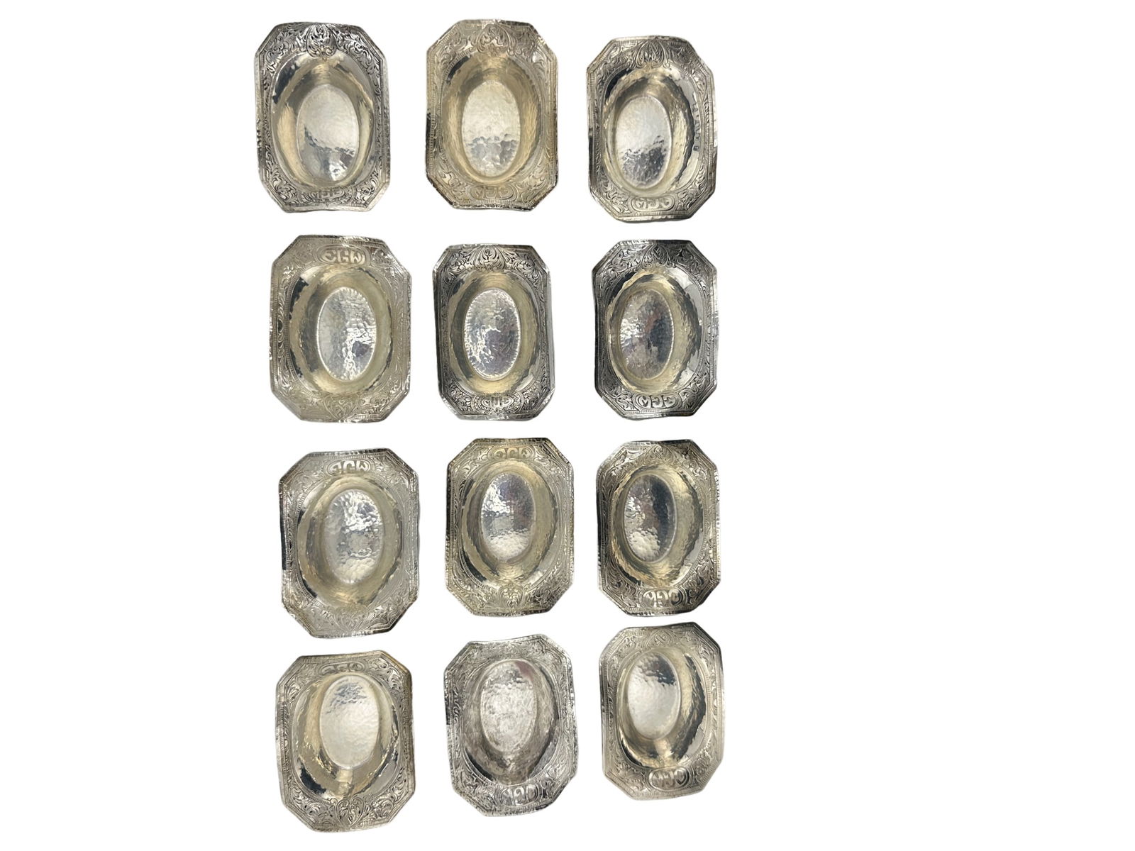 Sterling Silver nut dishes/bonbon dishes/salt cellars by Schofield  352.7 G (1 of 6)