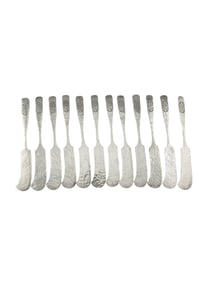 Schofield Elizabeth Tudor Hammered Sterling Silver Butter Knives Set of 12