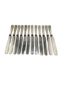 Monogrammed Schofield Elizabeth Tudor Hammered Sterling Silver Butter Knives Set of 12