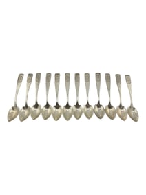 Schofield Elizabeth Tudor Hammered Sterling Silver Grapefruit Spoons Set of 12