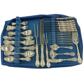 Reed and Barton Francis Pattern Sterling Silver Flatware Set 74 Pieces