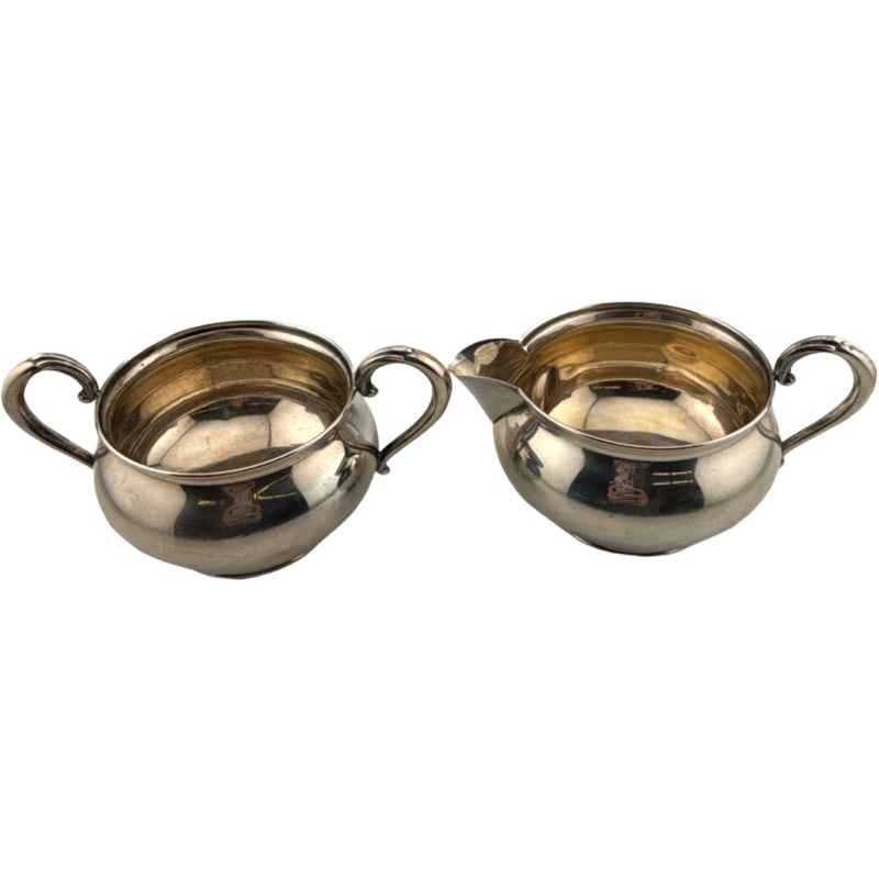 From Charleston Estate - Fisher Sterling Silver Sugar and Cream Bowl: Fisher Sterling Silver Sugar and Cream Bowl 2.5"H total weight: 116.6 grams **IN HOUSE SHIPPING WITHIN UNITED STATES