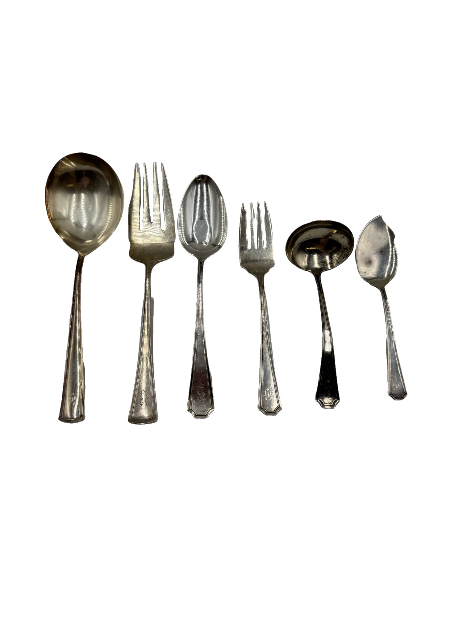 From Charleston Estate Mono Sterling Set of 6 Flatware Pieces - W.P Cart and Carrington Thomas Co (1 of 3)