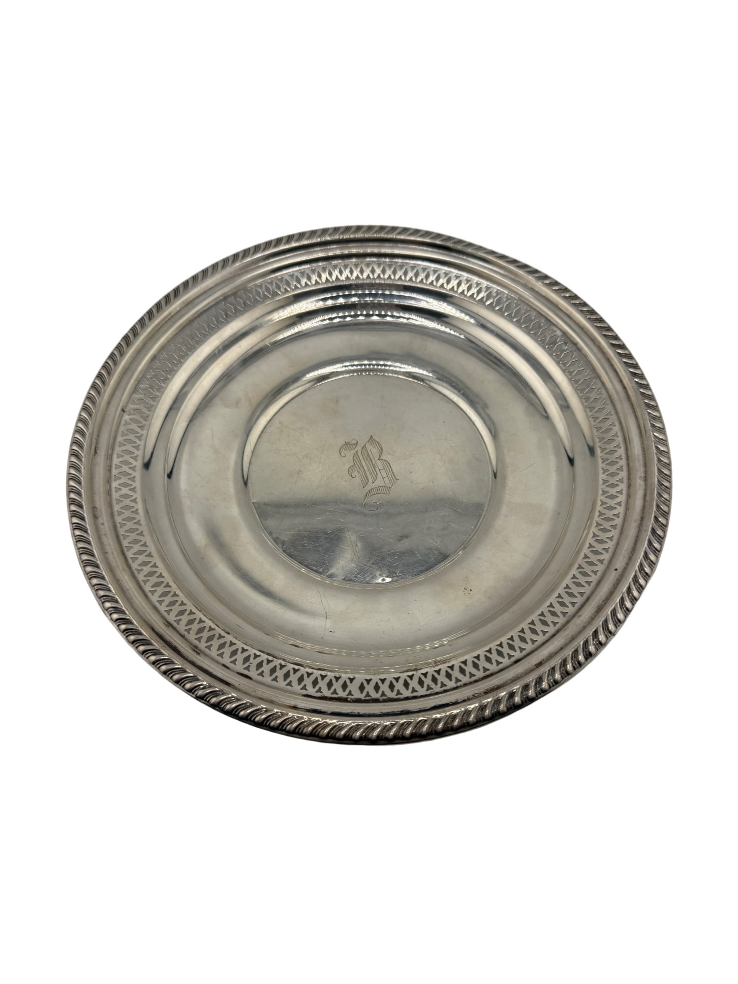 From Charleston Family Estate - Sterling Silver Monogrammed Pierced Bowl (1 of 5)