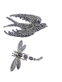 Marcasite Bird Pin and Sterling Silver Dragonfly with Marcasite and Garnet