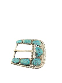 Vintage A. Penketewa Zuni sterling silver nugget cluster belt buckle